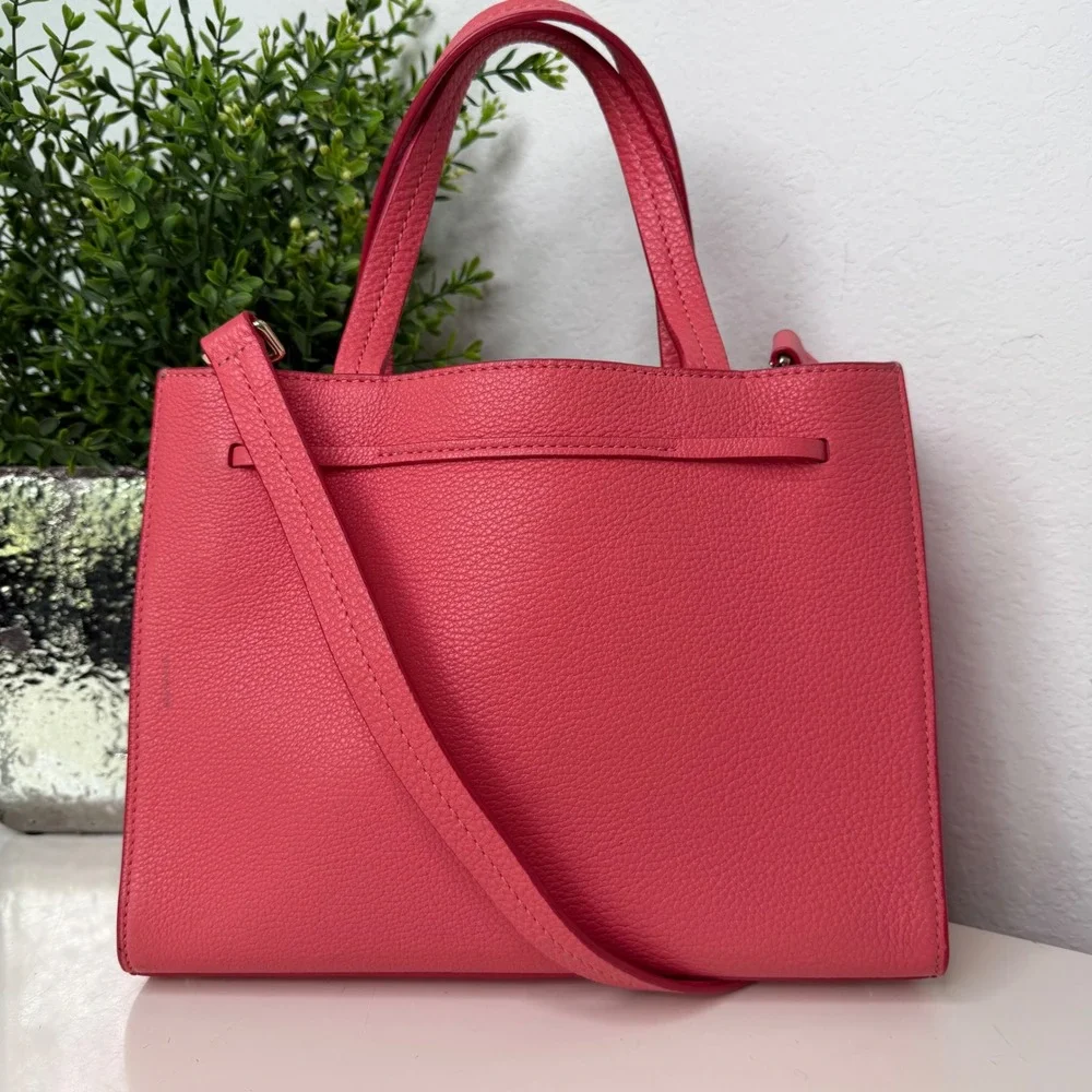 Kate Spade Hayes Street Satchel Pink Leather Bow Tassel Crossbody Preppy Small
